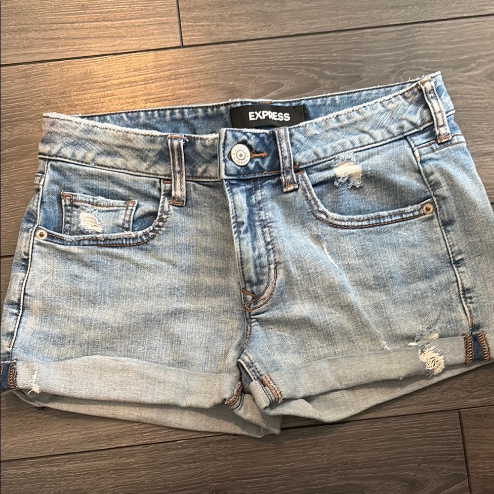 Express Women's Blue Denim Shorts